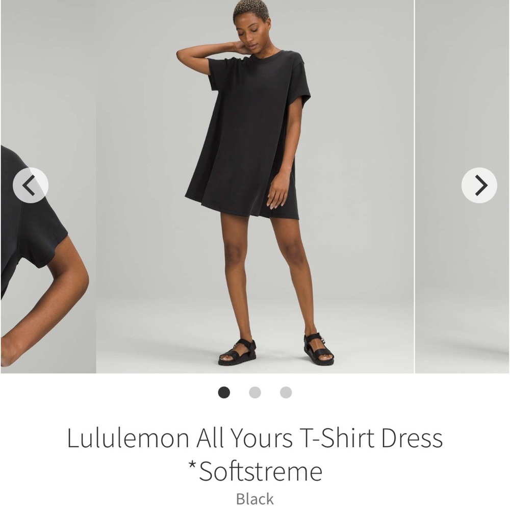 LULULEMON Softstreme Black All Yours Tee Dress Sz 10